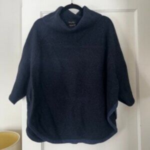 Cashmere Cowl-neck Sweater in Gorgeous Navy Herringbone